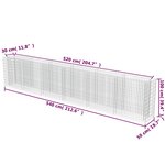 vidaXL Lit surélevé à gabion Acier galvanisé 540x50x100 cm