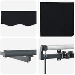 Store rétractable manuel vidaXL avec LED Noir 400x350 cm