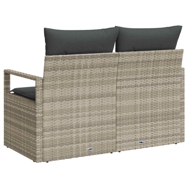 vidaXL Canapé de jardin avec coussin Gris 120 x 62 x 69 cm polyrotin