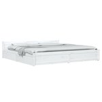 vidaXL Cadre de lit sans matelas avec tiroirs blanc