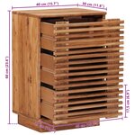 vidaXL Table de chevet faite main Marron Teck 40 x 30 x 60 cm