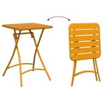 vidaXL Table de Jardin Moutarde 55 x 55 x 73 cm Acier revêtu de poudre