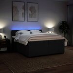 vidaXL Sommier à lattes de lit avec matelas Noir 200x200 cm Tissu