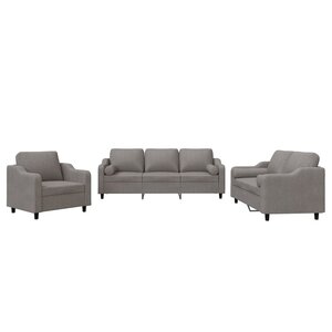vidaXL Ensemble de canapés 3 Pièces avec coussins taupe tissu