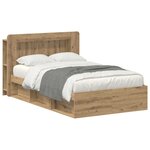 vidaXL Cadre de lit avec rangement Chêne artisanal 120 x 190 cm