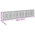 vidaXL Panier gabion avec couvercle 1000x50x200 cm fer galvanisé