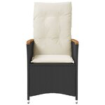 vidaXL Chaises inclinables de jardin lot de 2 et coussins noir rotin