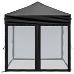 vidaXL Tente de réception pliable avec parois Noir 2x2 m