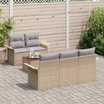 vidaXL Ensemble de canapé de jardin 6 Pièces Beige et Gris clair
