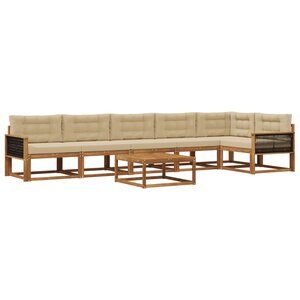 vidaXL Ensemble de canapés d'extérieur 7 Pièces Naturel et Beige