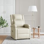 vidaXL Fauteuil de massage blanc crème similicuir