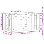 vidaXL Jardinière avec design de clôture 60x30x30 cm pin imprégné