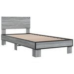 vidaXL Cadre de lit sonoma gris 90x200 cm bois d'ingénierie et métal