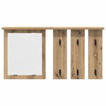 vidaXL Porte-manteau mural avec miroir chêne artisanal 85 x 10 x 45 cm