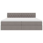 vidaXL Lit avec rangement et LED avec matelas Taupe 200 x 200 cm tissu