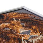 Tableau broderie diamant avec cadre lion
