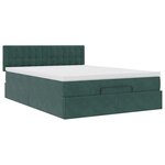 vidaXL Cadre de lit ottoman avec matelas vert foncé 140x200 cm velours