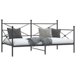 vidaXL Lit de repos sans matelas noir 107x203 cm acier