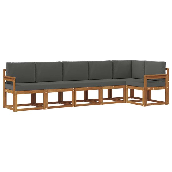 vidaXL Ensemble de canapés d'extérieur 6 Pièces Naturel et Anthracite