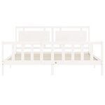 vidaXL Cadre de lit sans matelas blanc bois de pin massif