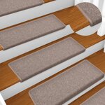 vidaXL Tapis d'escalier 15 Pièces 65x21x4 cm Marron clair
