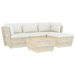 vidaXL Salon de jardin palette 5 Pièces avec coussins bois d'épicéa
