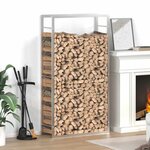 vidaXL Portant de bois de chauffage 80x28x154 cm acier inoxydable
