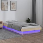 vidaXL Cadre de lit à LED 100x200 cm bois massif