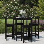 vidaXL Ensemble de bar de jardin 5 Pièces noir bois de pin massif