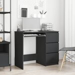 vidaXL Bureau Noir 90x45x76 cm Bois d’ingénierie