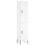 vidaXL Buffet haut Blanc 34 5x34x180 cm Bois d'ingénierie