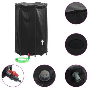 vidaXL Réservoir d'eau avec robinet pliable 1000 L PVC