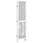 vidaXL Cloison de séparation 6 panneaux blanc bois de paulownia massif