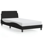 vidaXL Cadre de lit avec tête de lit Noir 100x200 cm Velours