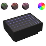 vidaXL Table basse avec LED noir 70x50x30 cm bois d'ingénierie