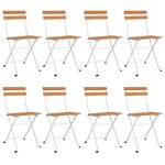 vidaXL Chaises de bistrot pliantes lot de 8 Bois d'acacia solide acier