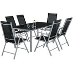 Salon de jardin aluminium 6 places gris clair 2108109