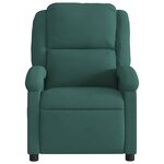 vidaXL Fauteuil inclinable de massage vert foncé velours