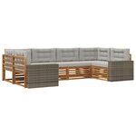 vidaXL Ensemble de canapés d'extérieur 6 Pièces Naturel et gris clair