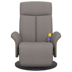 vidaXL Fauteuil inclinable de massage avec repose-pieds taupe tissu