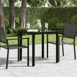vidaXL Table à dîner de jardin Noir 80x80x74 cm Acier et verre