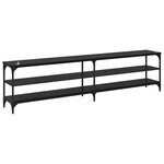 vidaXL Meuble TV Chêne noir 200 x 30 x 50 cm Bois d'ingénierie et fer