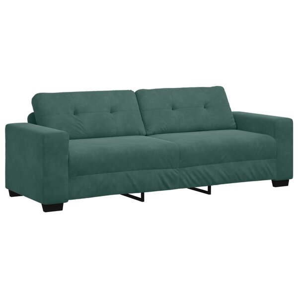 Canapé 3 places vidaXL Vert Foncé 180 cm en Velours