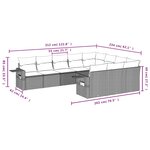 vidaXL Salon de jardin avec coussins 10 Pièces gris résine tressée