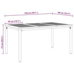 Table de jardin vidaXL 150x90x75 cm en bois d'acacia massif et métal