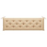 vidaXL Banc de jardin avec coussin beige 175 cm Bois de teck massif