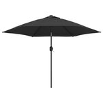vidaXL Parasol d'extérieur avec poteau en métal 300 cm Anthracite