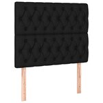 vidaXL Sommier à lattes de lit avec matelas Noir 120x200 cm Tissu