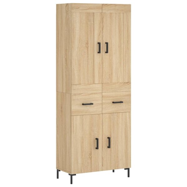 vidaXL Buffet haut Chêne sonoma 69 5x34x180 cm Bois d'ingénierie