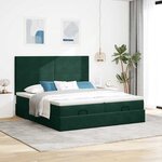 vidaXL Cadre de lit ottoman avec matelas vert foncé 200x200 cm velours